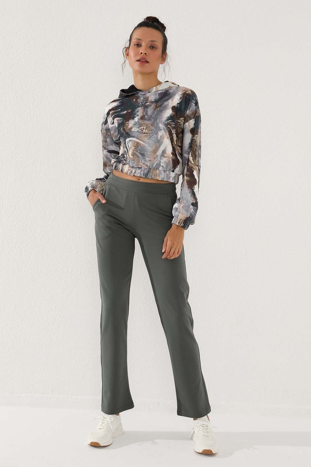 TMY Çağla High Waist Pocket Comfortable Fit Classic Leg Women's Sweatpants - 94584 - Modica