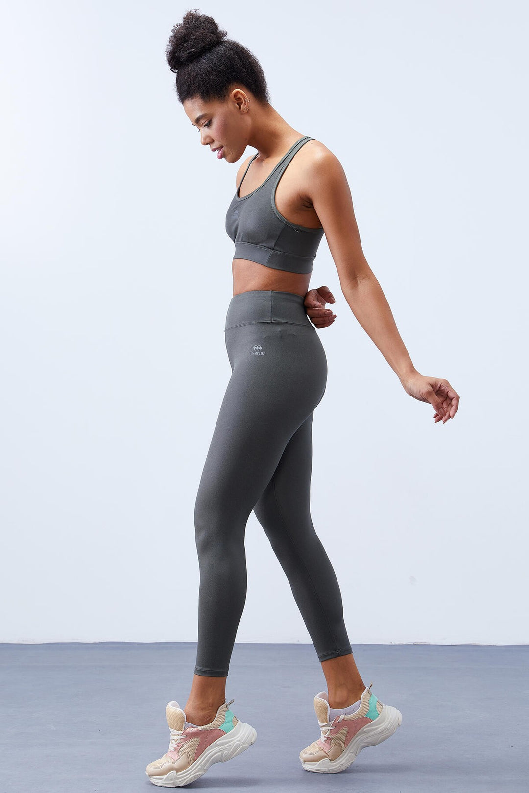 TMY Çağla High Waist Shaping Cross Back Detail Slim Fit Women's Leggings Set - 95282 - Moers