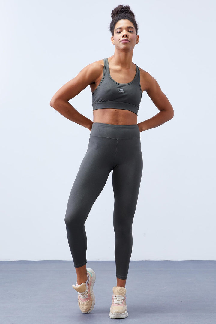 TMY Çağla High Waist Shaping Cross Back Detail Slim Fit Women's Leggings Set - 95282 - Moers