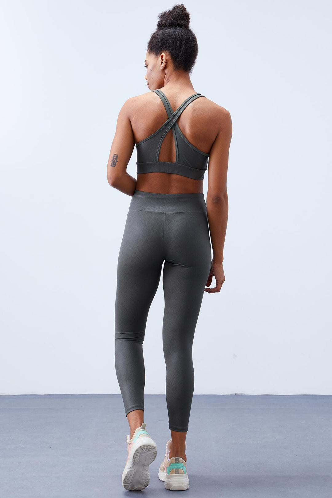 TMY Çağla High Waist Shaping Cross Back Detail Slim Fit Women's Leggings Set - 95282 - Moers