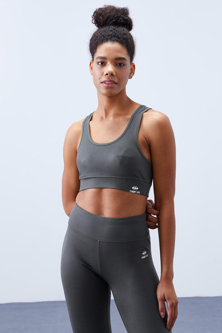 TMY Çağla High Waist Shaping Back Detailed Slim Fit Bustier Women's Leggings Set - 95281 - Erding