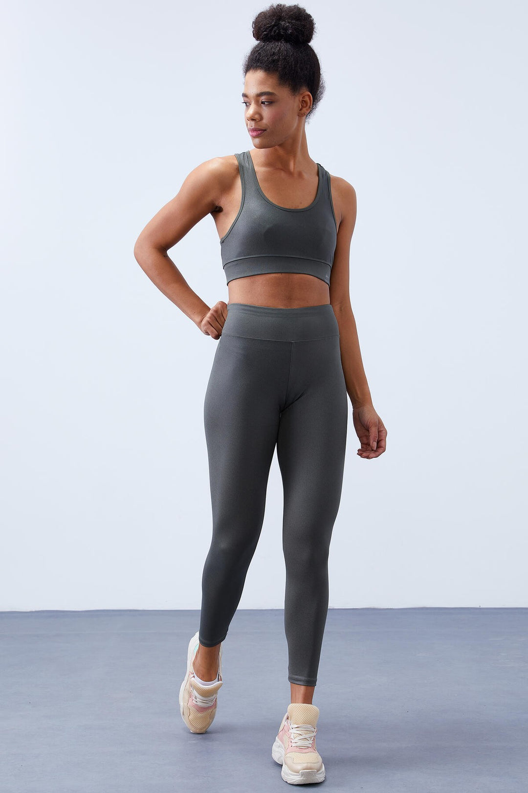 TMY Çağla High Waist Shaping Back Detailed Slim Fit Bustier Women's Leggings Set - 95281 - Erding