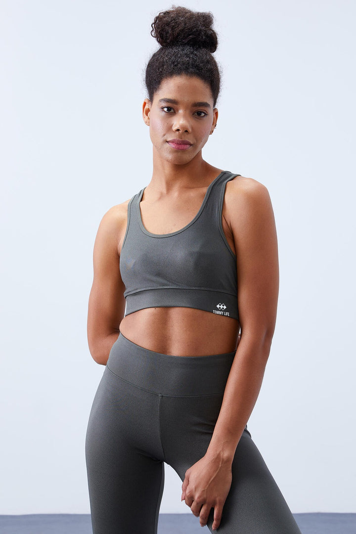 TMY Çağla High Waist Shaping Back Detailed Slim Fit Bustier Women's Leggings Set - 95281 - Erding