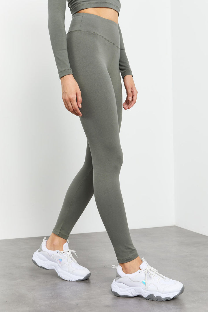 TMY Çağla High Waist Long Sleeve Slim Fit Crop Top Women's Leggings Set - 95286 - Ragusa