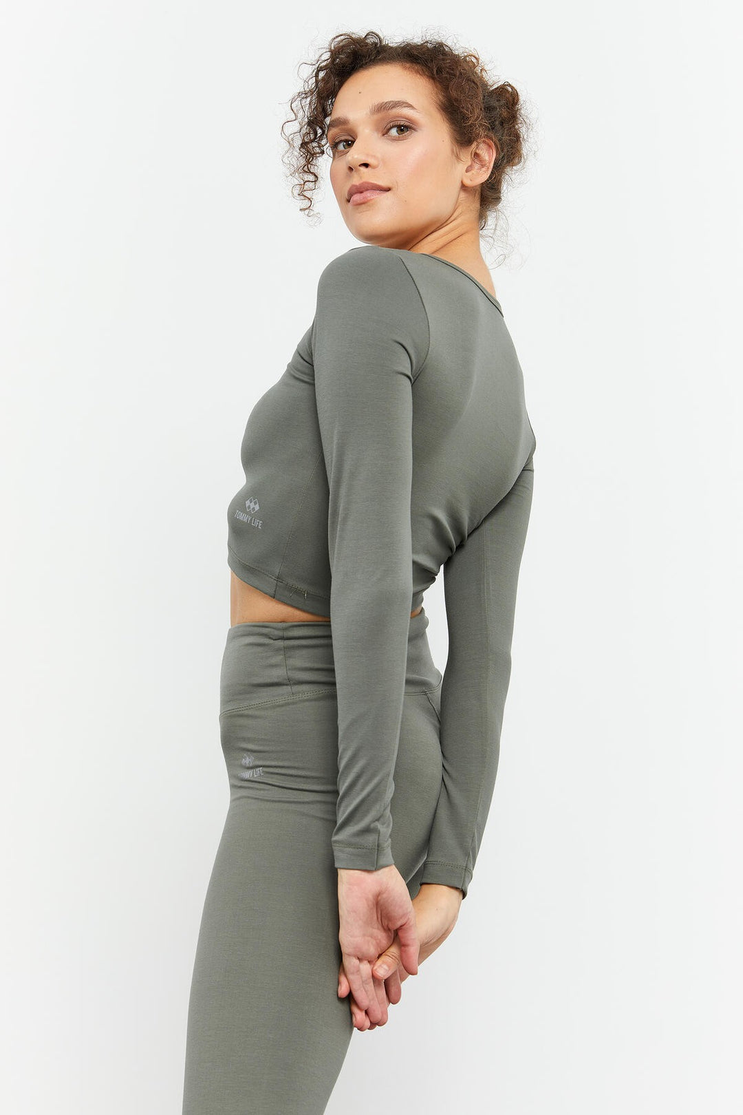 TMY Çağla High Waist Long Sleeve Slim Fit Crop Top Women's Leggings Set - 95286 - Ragusa