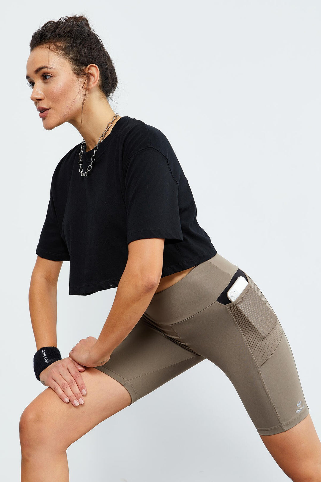 TMY Camel File Pocket High Waist Shaping Women's Biker Leggings - 91010 - Pervomaisk