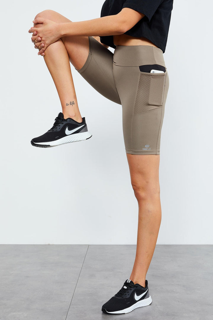 TMY Camel File Pocket High Waist Shaping Women's Biker Leggings - 91010 - Pervomaisk