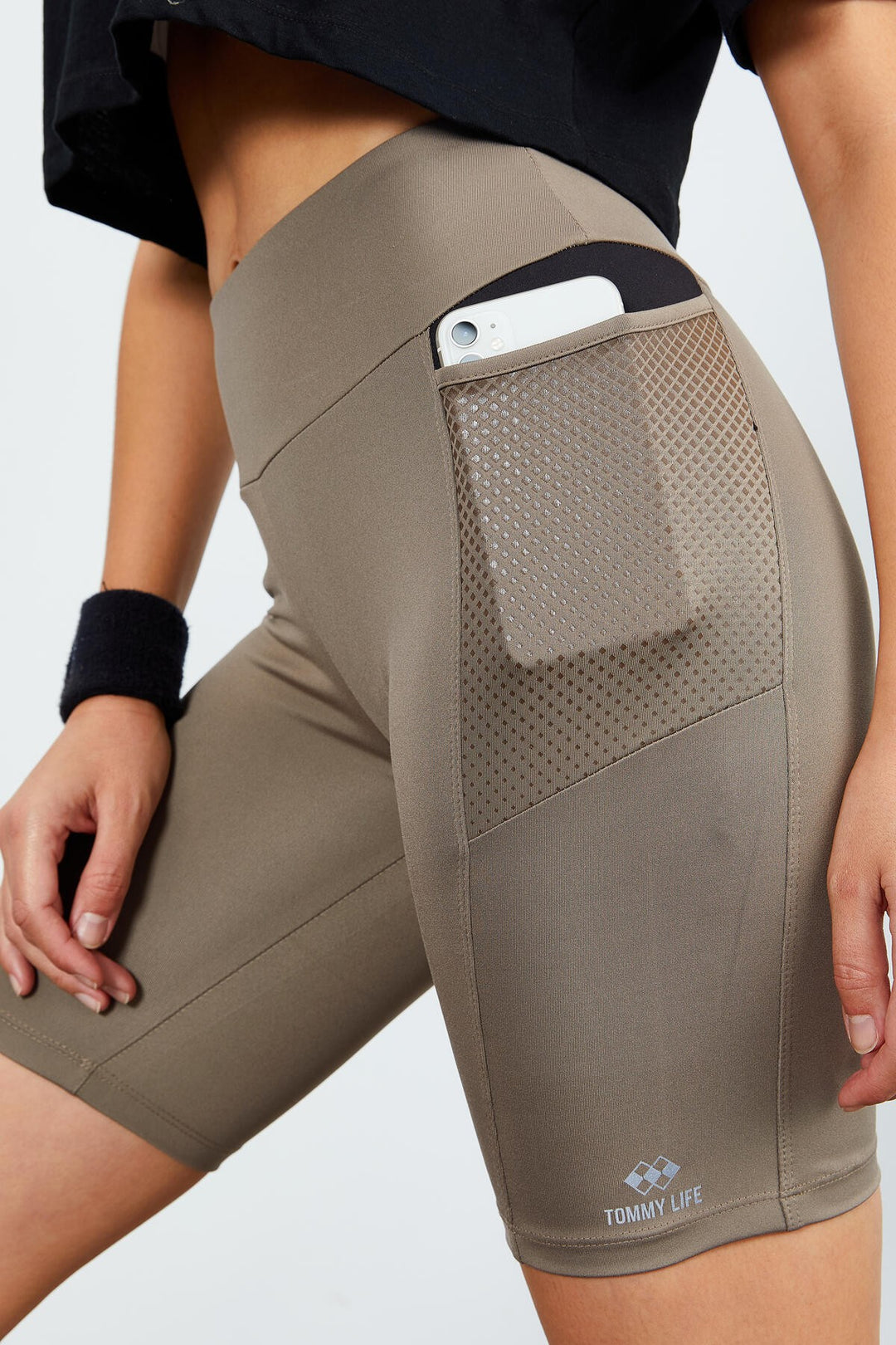 TMY Camel File Pocket High Waist Shaping Women's Biker Leggings - 91010 - Pervomaisk