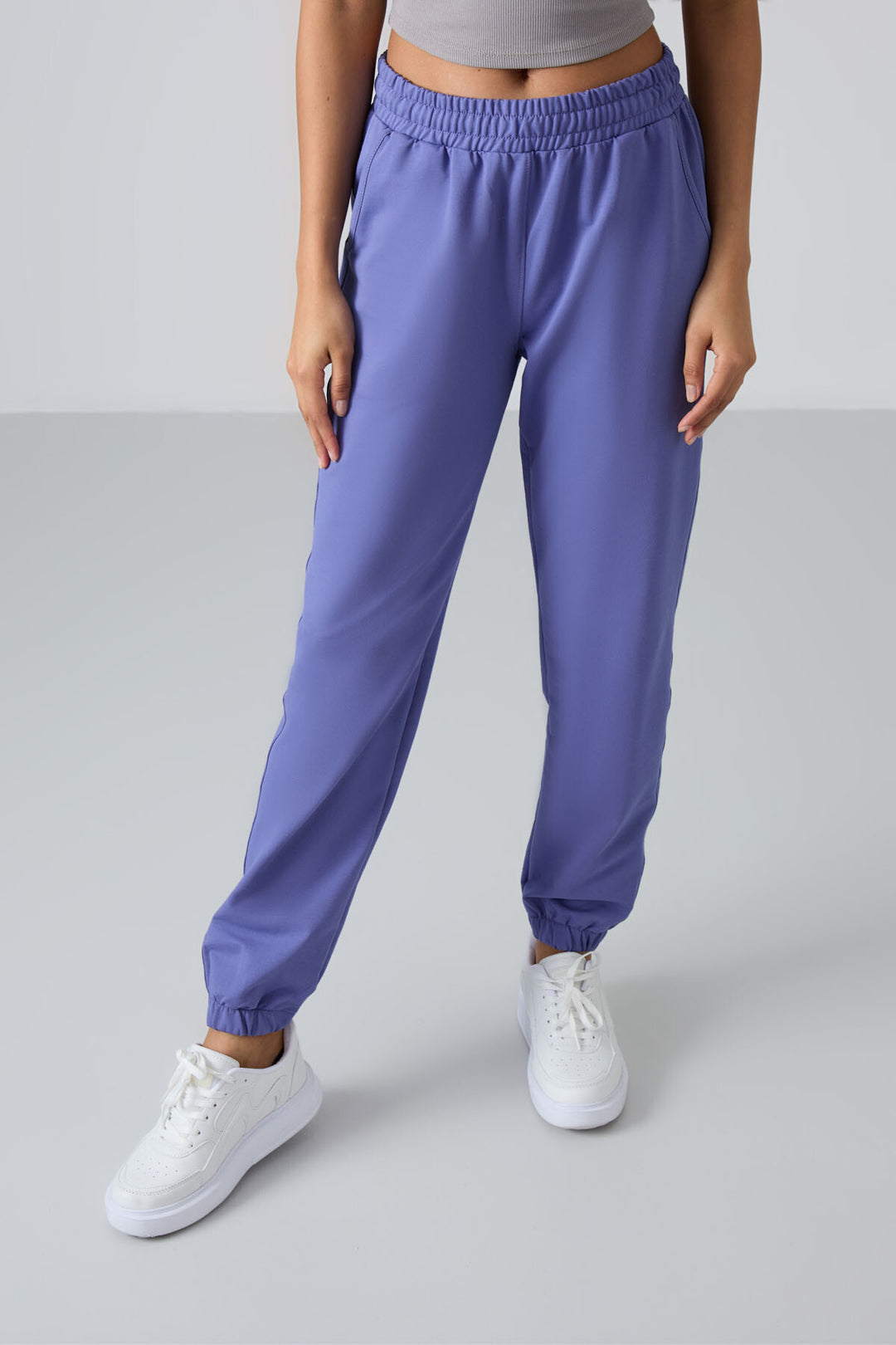 TMY Lilac Pocket High Waist Comfortable Fit Elastic Cuff Women's Sweatpants - 94583 - Ciudad Santa Catarina
