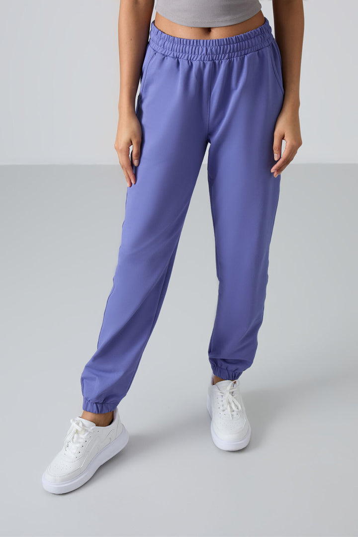 TMY Lilac Pocket High Waist Comfortable Fit Elastic Cuff Women's Sweatpants - 94583 - Ciudad Santa Catarina