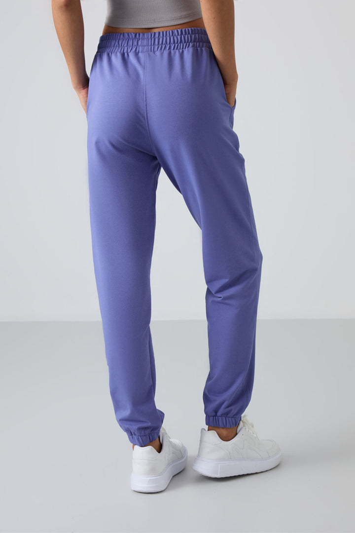 TMY Lilac Pocket High Waist Comfortable Fit Elastic Cuff Women's Sweatpants - 94583 - Ciudad Santa Catarina