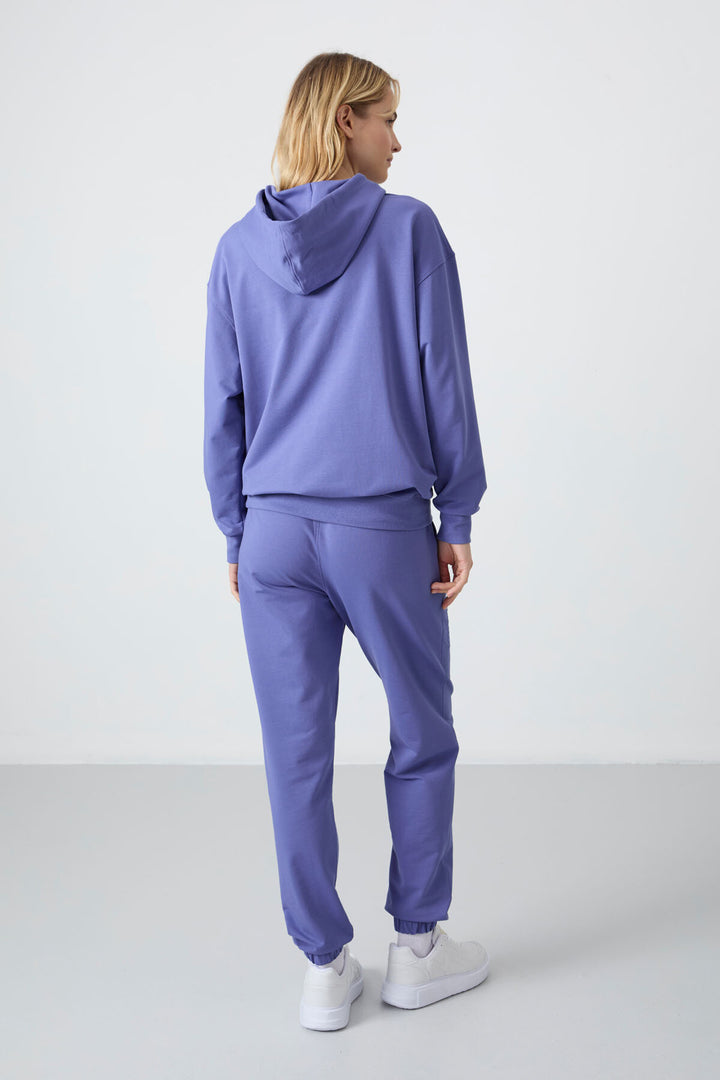 TMY Lilac Hooded Kangaroo Pocket Oversized Cuff Women's Tracksuit - 95288 - Kingston