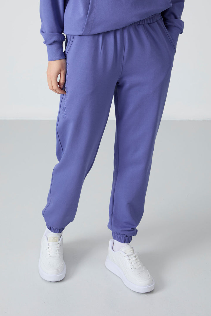 TMY Lilac Hooded Kangaroo Pocket Oversized Cuff Women's Tracksuit - 95288 - Kingston