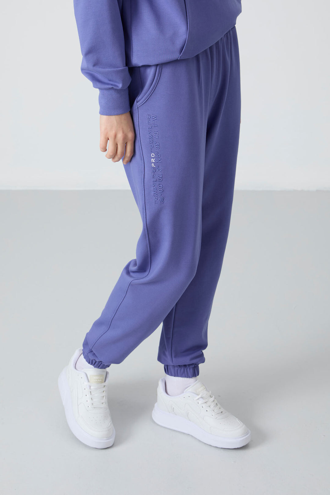 TMY Lilac Hooded Kangaroo Pocket Oversized Cuff Women's Tracksuit - 95288 - Kingston
