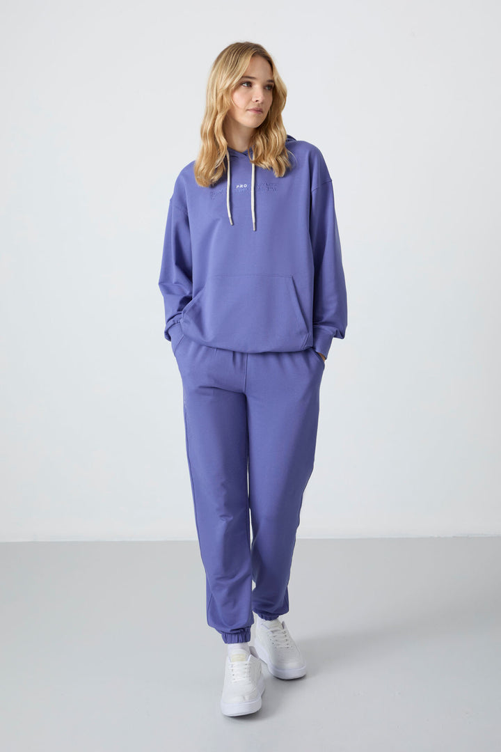 TMY Lilac Hooded Kangaroo Pocket Oversized Cuff Women's Tracksuit - 95288 - Kingston