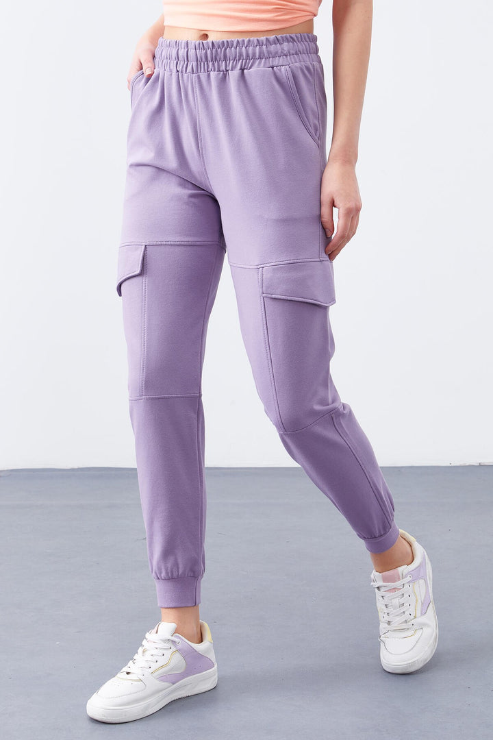 TMY Eflatun Cargo Pocket Comfortable Fit Cuffed Women's Sweatpants - 94581 - Wollongong