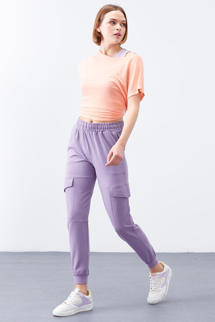 TMY Eflatun Cargo Pocket Comfortable Fit Cuffed Women's Sweatpants - 94581 - Wollongong