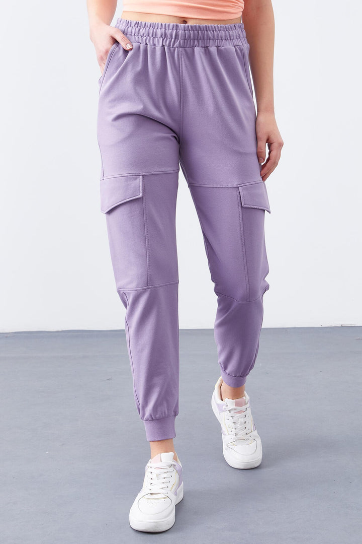 TMY Eflatun Cargo Pocket Comfortable Fit Cuffed Women's Sweatpants - 94581 - Wollongong