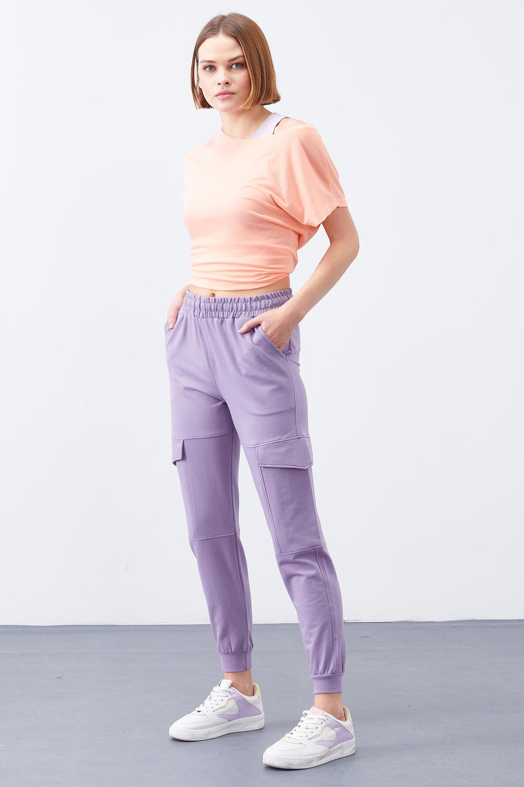 TMY Eflatun Cargo Pocket Comfortable Fit Cuffed Women's Sweatpants - 94581 - Wollongong