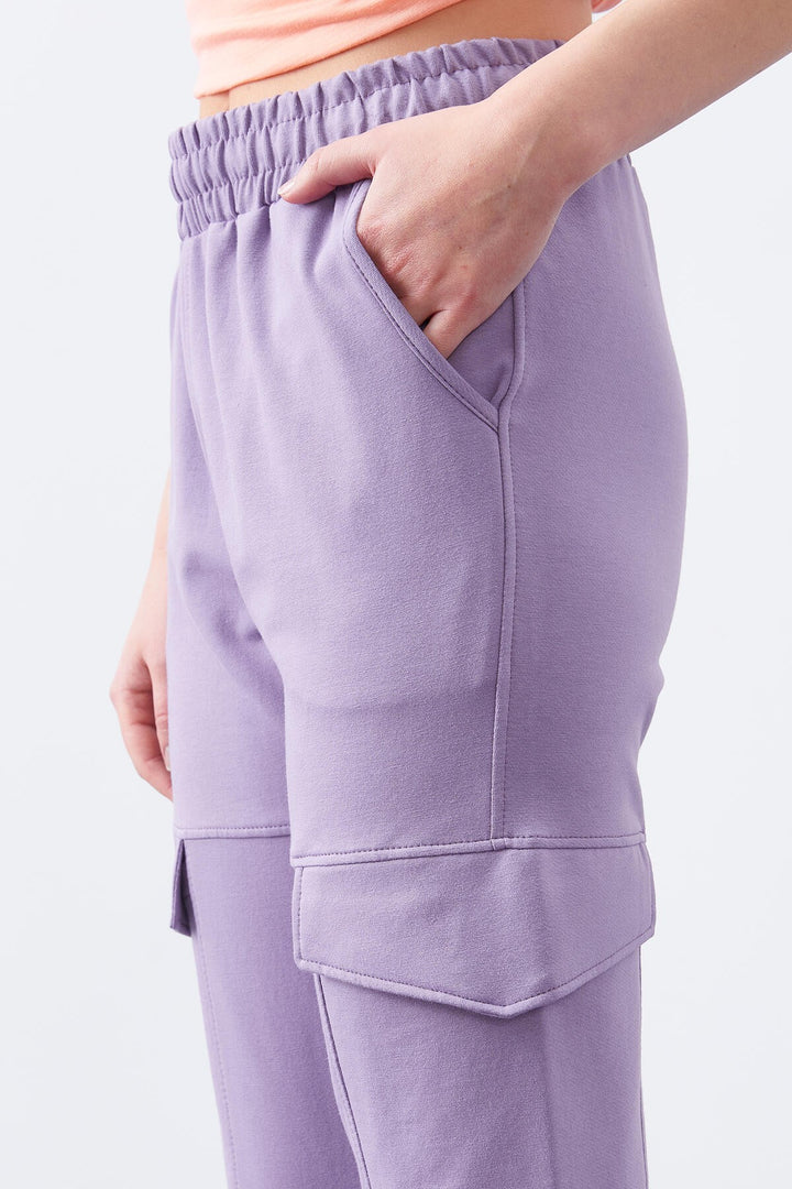 TMY Eflatun Cargo Pocket Comfortable Fit Cuffed Women's Sweatpants - 94581 - Wollongong