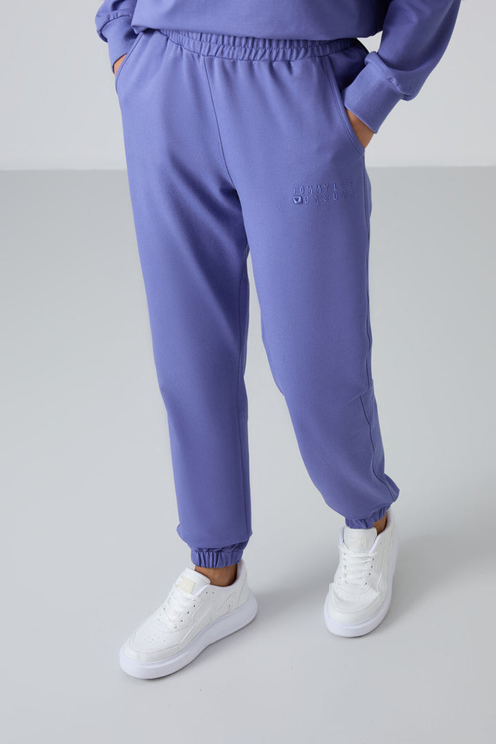 TMY Eflatun O Neck Oversized Elastic Cuff Women's Tracksuit Set - 95287 - Santa Clarita