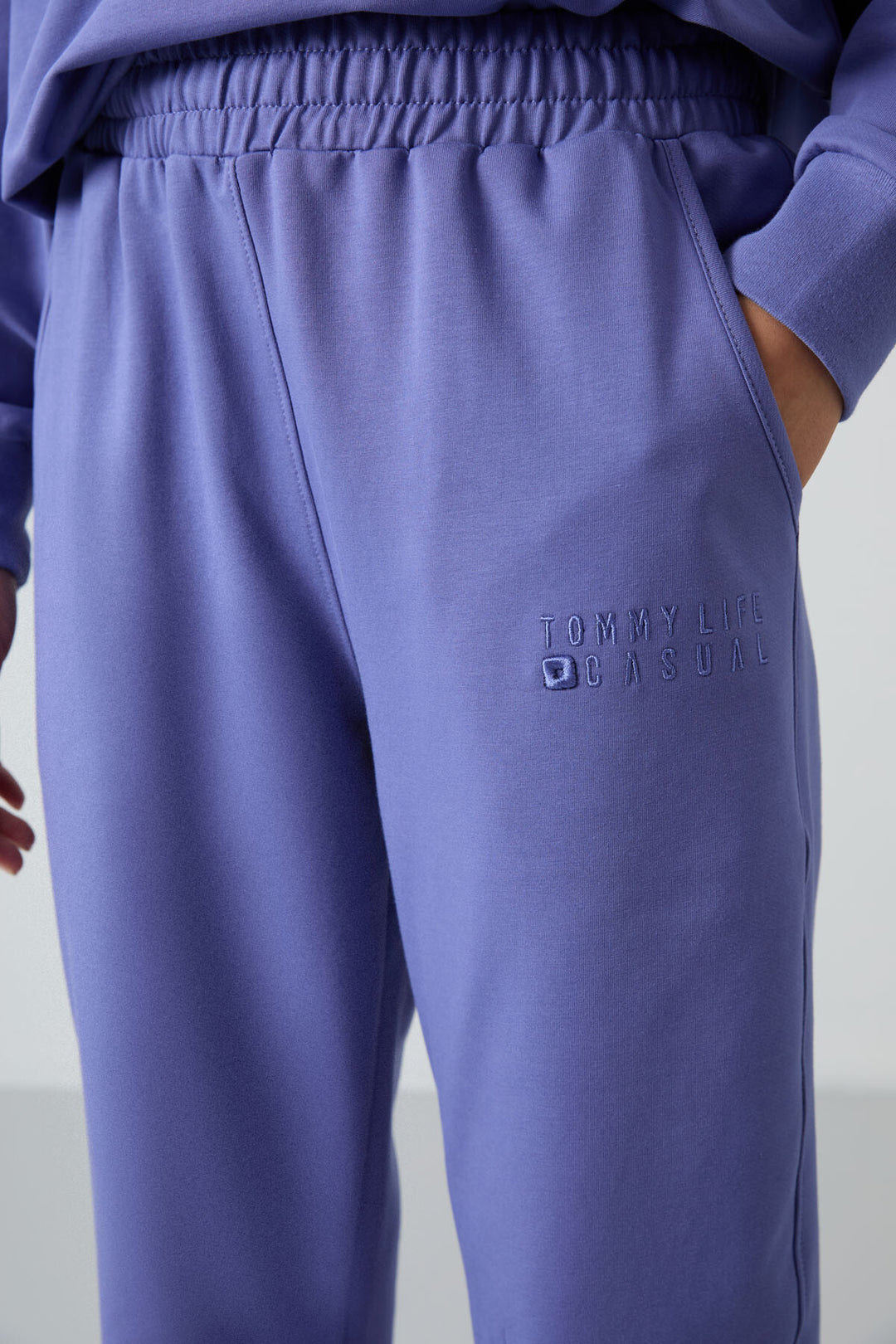 TMY Eflatun O Neck Oversized Elastic Cuff Women's Tracksuit Set - 95287 - Santa Clarita