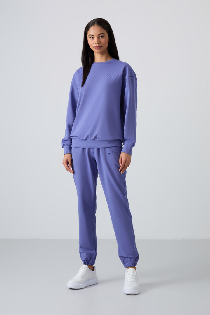 TMY Eflatun O Neck Oversized Elastic Cuff Women's Tracksuit Set - 95287 - Santa Clarita