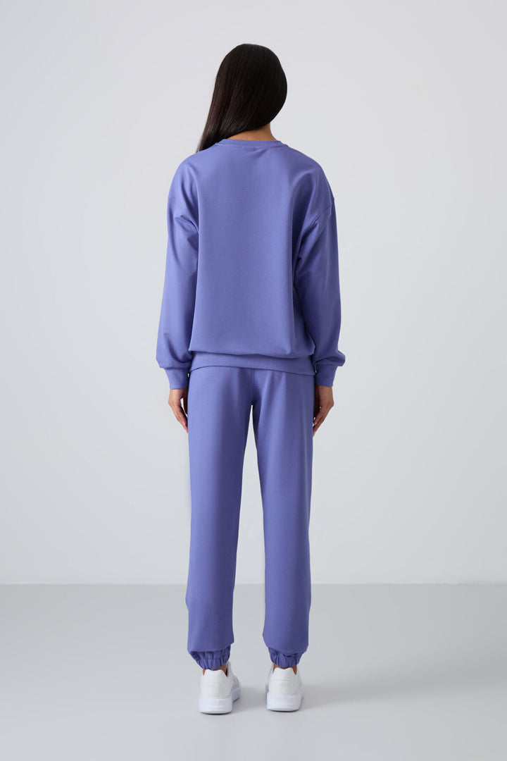 TMY Eflatun O Neck Oversized Elastic Cuff Women's Tracksuit Set - 95287 - Santa Clarita