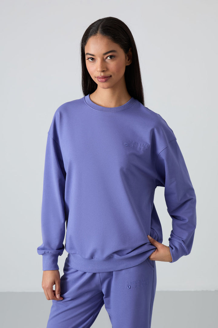 TMY Eflatun O Neck Oversized Elastic Cuff Women's Tracksuit Set - 95287 - Santa Clarita