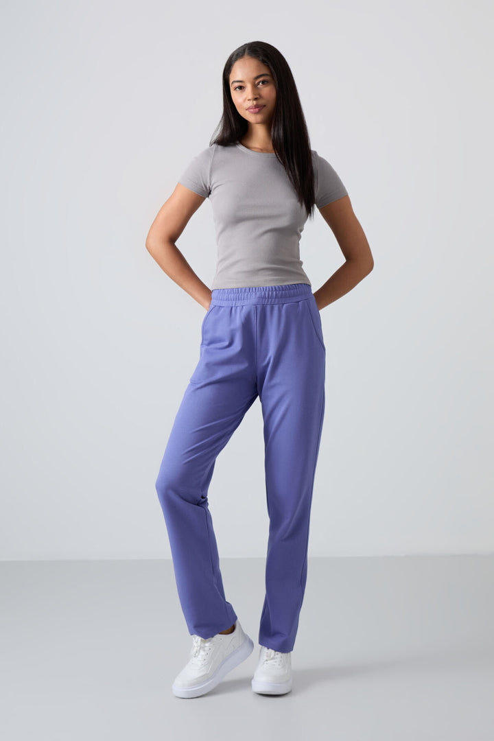 TMY Eflatun High Waist Pocketed Comfortable Fit Classic Leg Women's Sweatpants - 94584 - Paignton