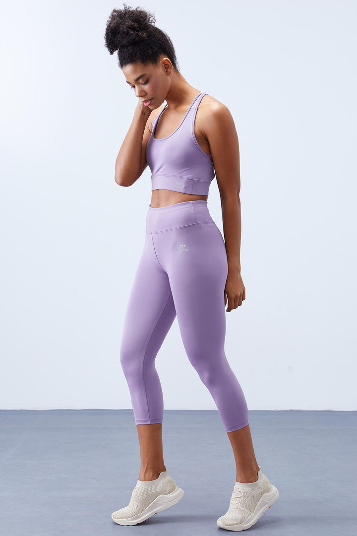 TMY Eflatun High Waist Shaper Cross Back Detailed Slim Fit Women's Leggings Set - 95283 - Scarborough