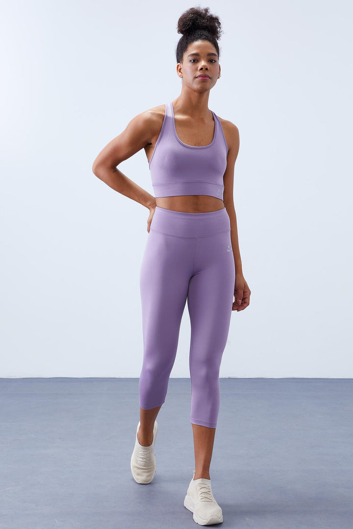 TMY Eflatun High Waist Shaper Cross Back Detailed Slim Fit Women's Leggings Set - 95283 - Scarborough