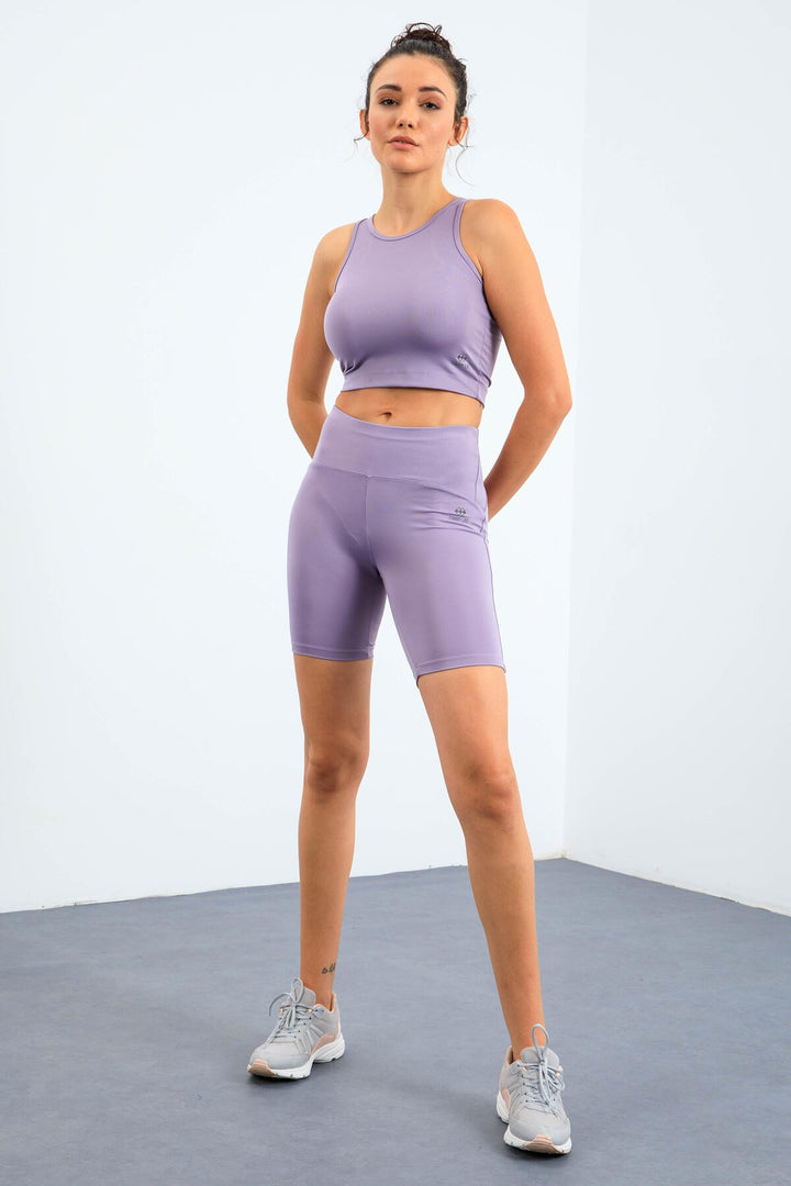 TMY Eflatun High Waist Shaper Tight Fit Crop Biker Women's Leggings Set - 95302 - Alexandria