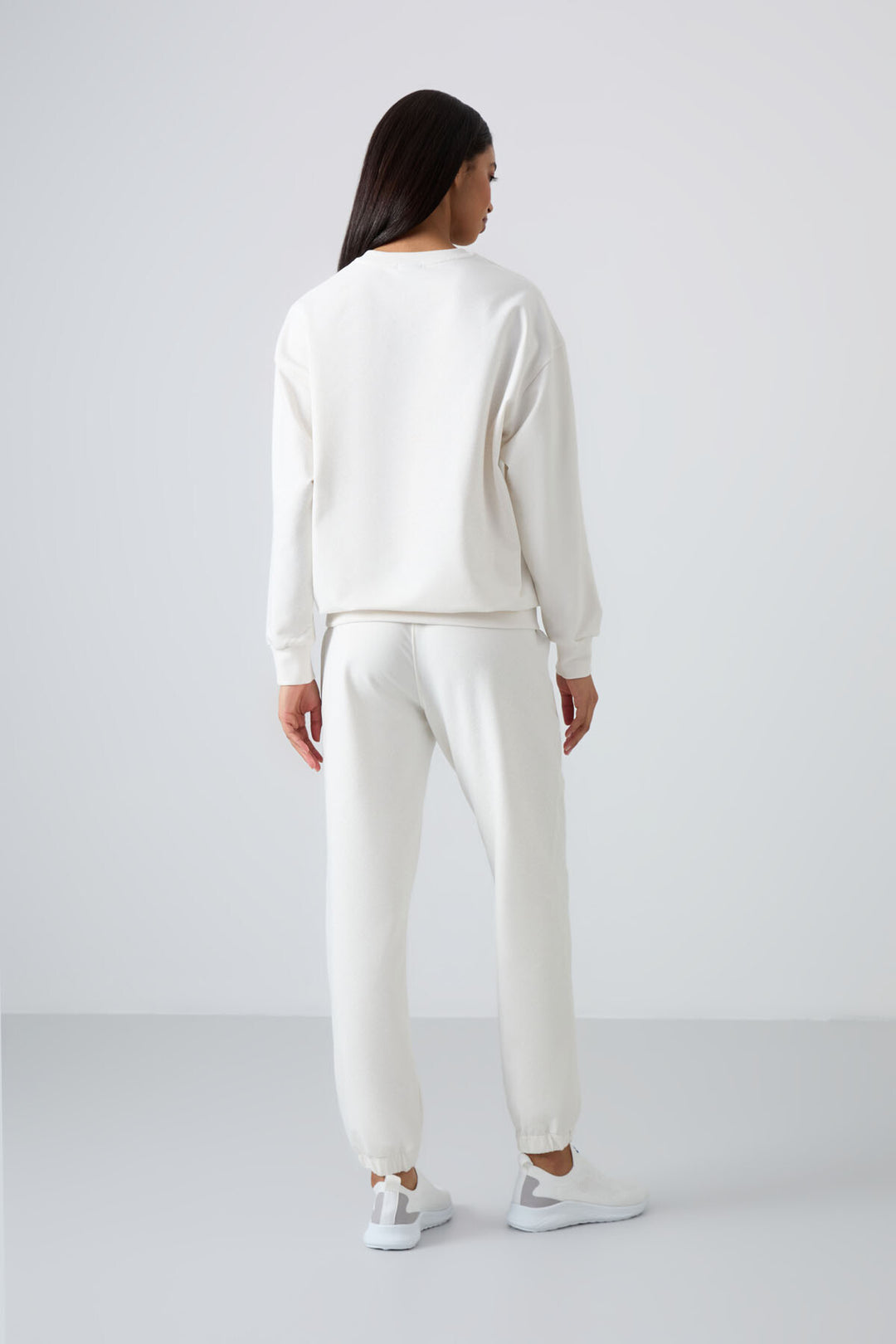 TMY Ecru O Neck Oversized Elastic Cuff Women's Tracksuit Set - 95287 - Downers Grove