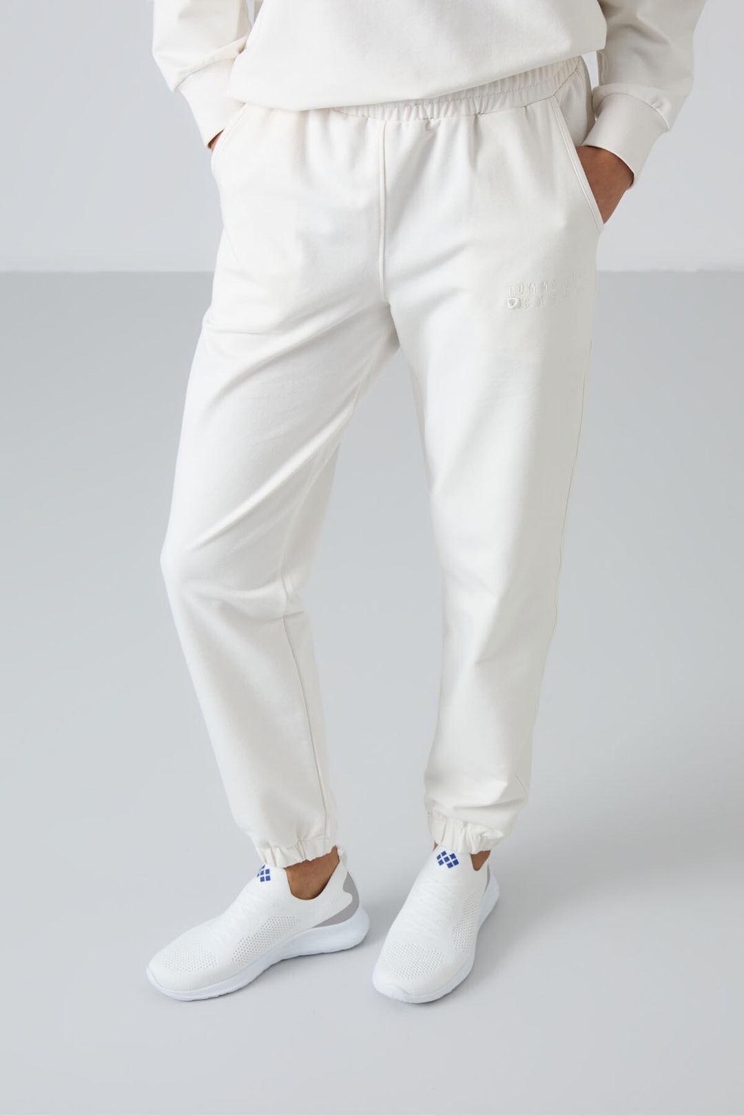 TMY Ecru O Neck Oversized Elastic Cuff Women's Tracksuit Set - 95287 - Downers Grove
