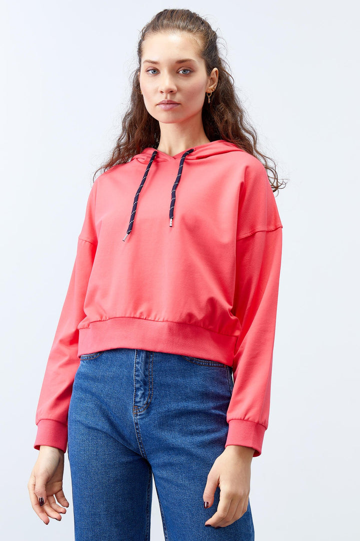 TMY Fuchsia Long Sleeve Comfortable Fit Hooded Women's Sweatshirt - 97115 - Solihull