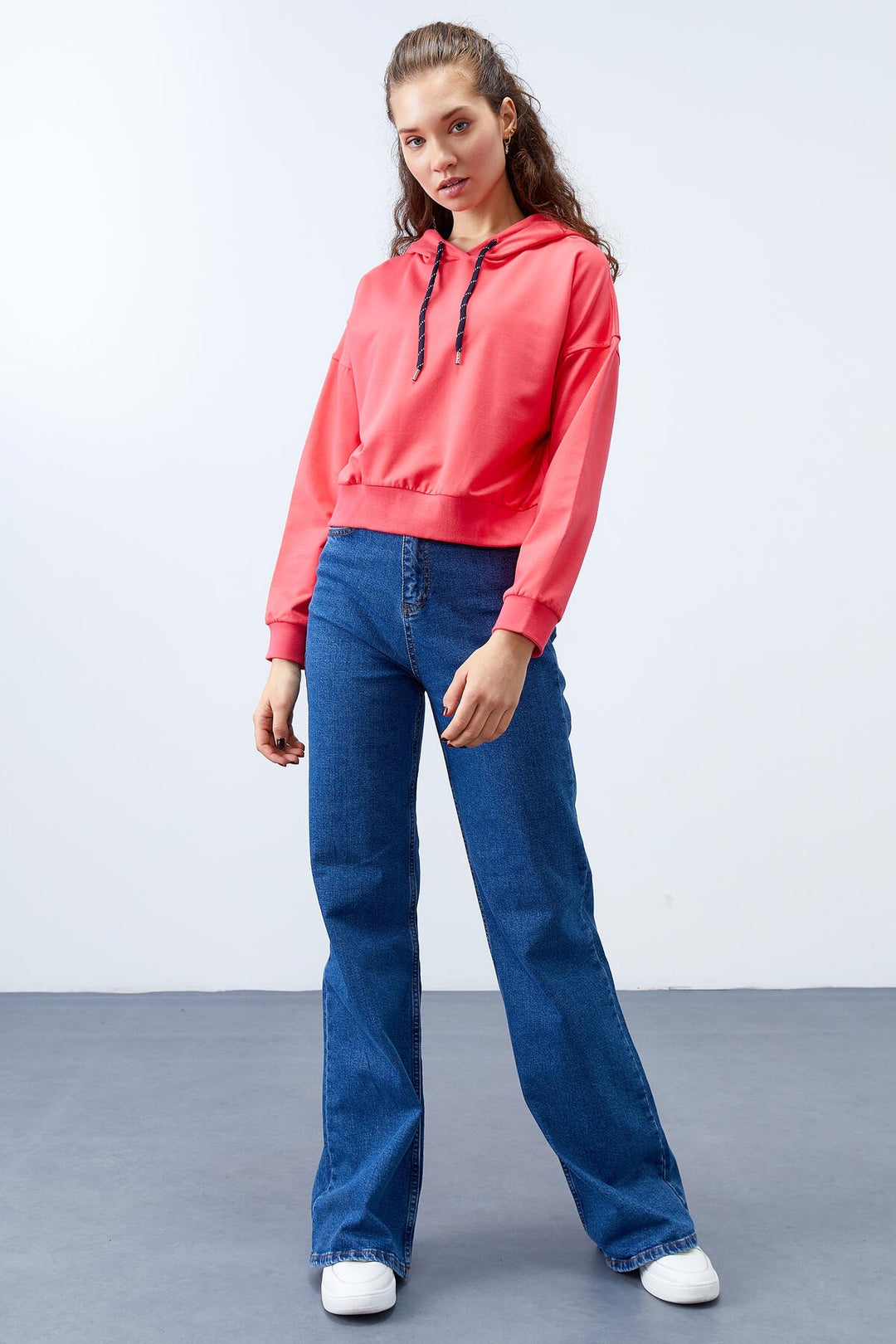 TMY Fuchsia Long Sleeve Comfortable Fit Hooded Women's Sweatshirt - 97115 - Solihull