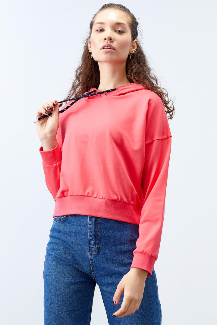 TMY Fuchsia Long Sleeve Comfortable Fit Hooded Women's Sweatshirt - 97115 - Solihull
