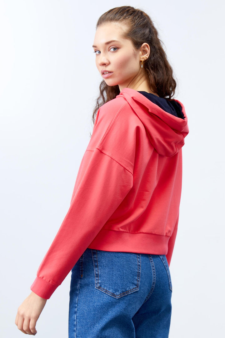 TMY Fuchsia Long Sleeve Comfortable Fit Hooded Women's Sweatshirt - 97115 - Solihull