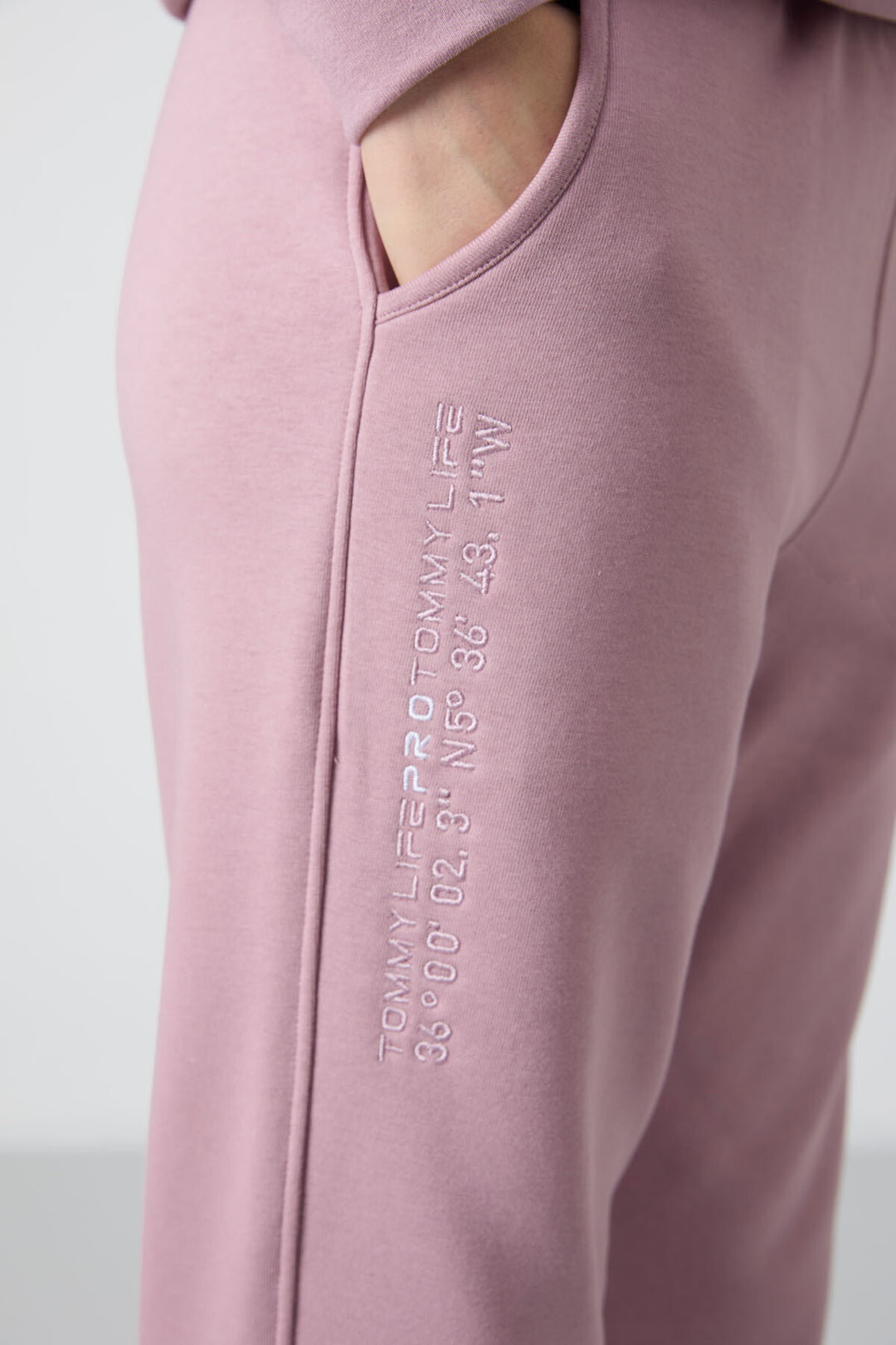 TMY Dried Rose Hooded Kangaroo Pocket Oversized Elastic Cuff Women's Tracksuit - 95288 - New Plymouth