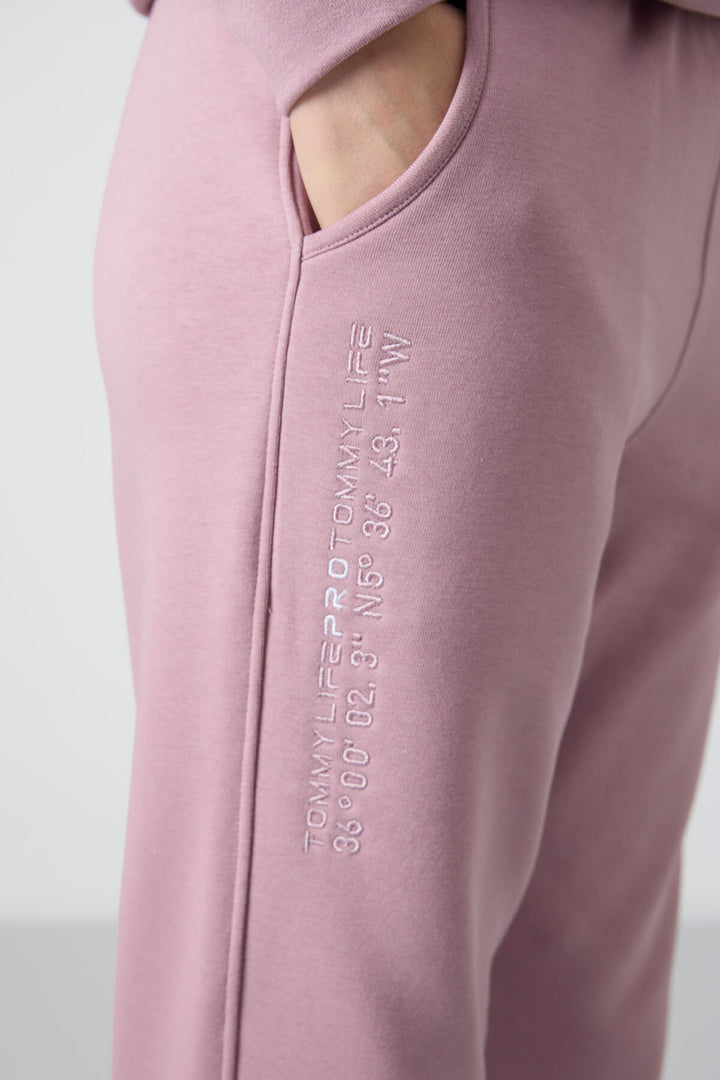 TMY Dried Rose Hooded Kangaroo Pocket Oversized Elastic Cuff Women's Tracksuit - 95288 - New Plymouth