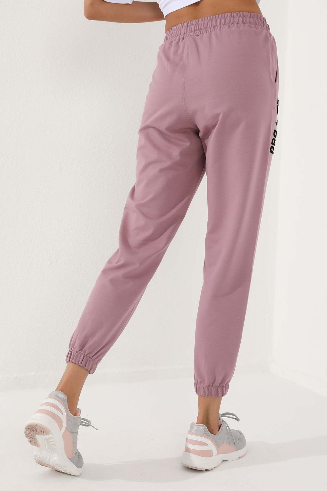 TMY Dried Rose Embroidered Comfort Fit Elastic Cuff Women's Sweatpants - 94571 - Holyoke