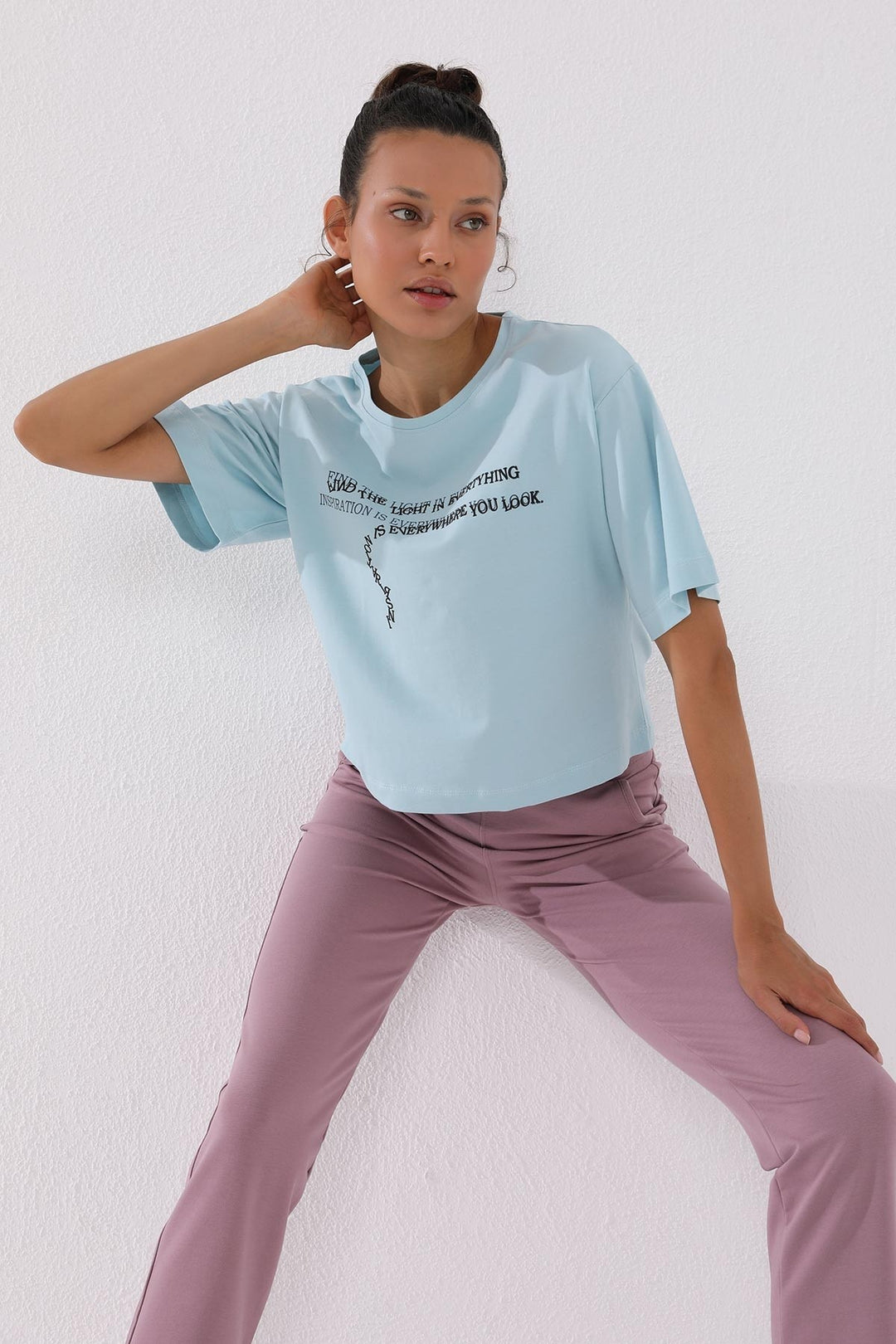 TMY Dried Rose High Waist Pocketed Comfort Fit Classic Leg Women's Sweatpants - 94584 - Moore