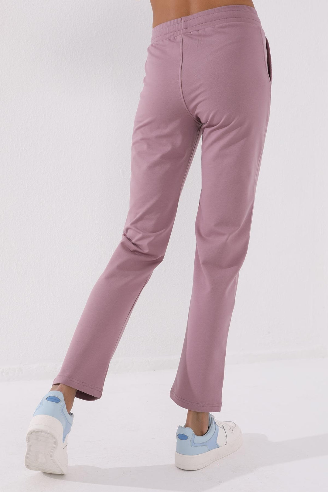 TMY Dried Rose High Waist Pocketed Comfort Fit Classic Leg Women's Sweatpants - 94584 - Moore