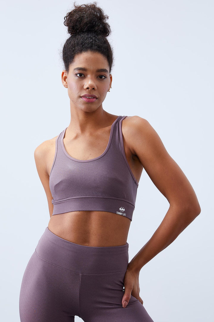 TMY Rose Dried High Waist Shaping Detailed Slim Fit Bustier Women's Leggings Set - 95281 - Temascalcingo