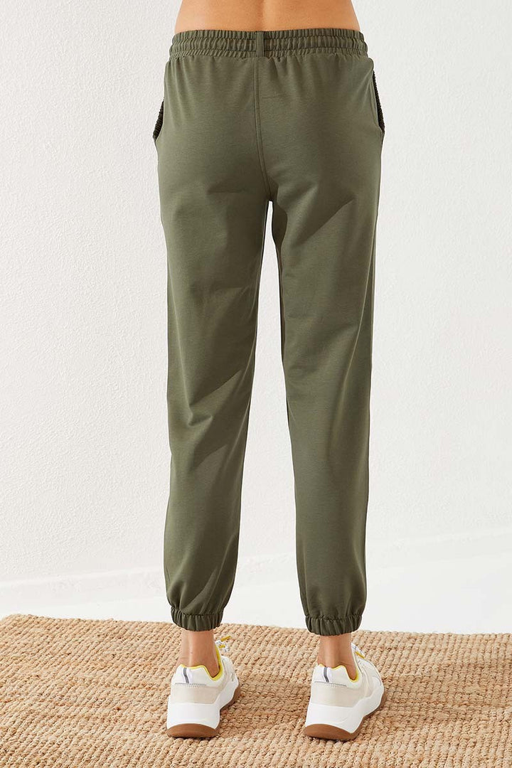 TMY Haki Drawstring Pocket Comfort Fit Elastic Cuff Women's Sweatpants - 94580 - Coventry