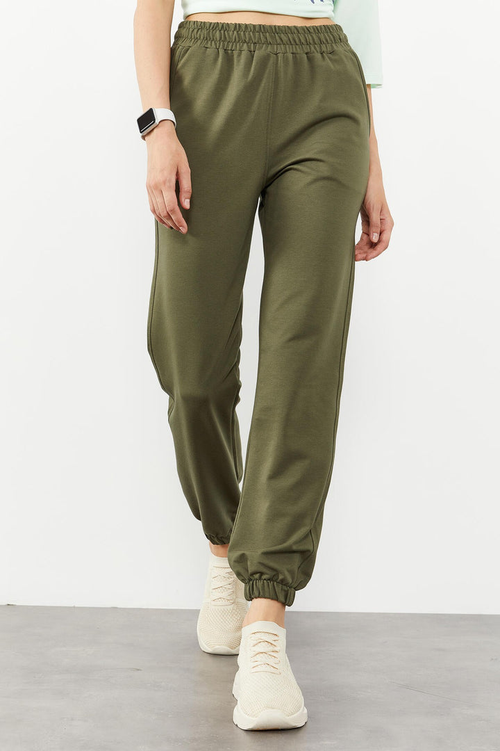 TMY High Waist Comfort Fit Elastic Cuff Women's Sweatpants with Pocket - 94583 - Grevenbroich