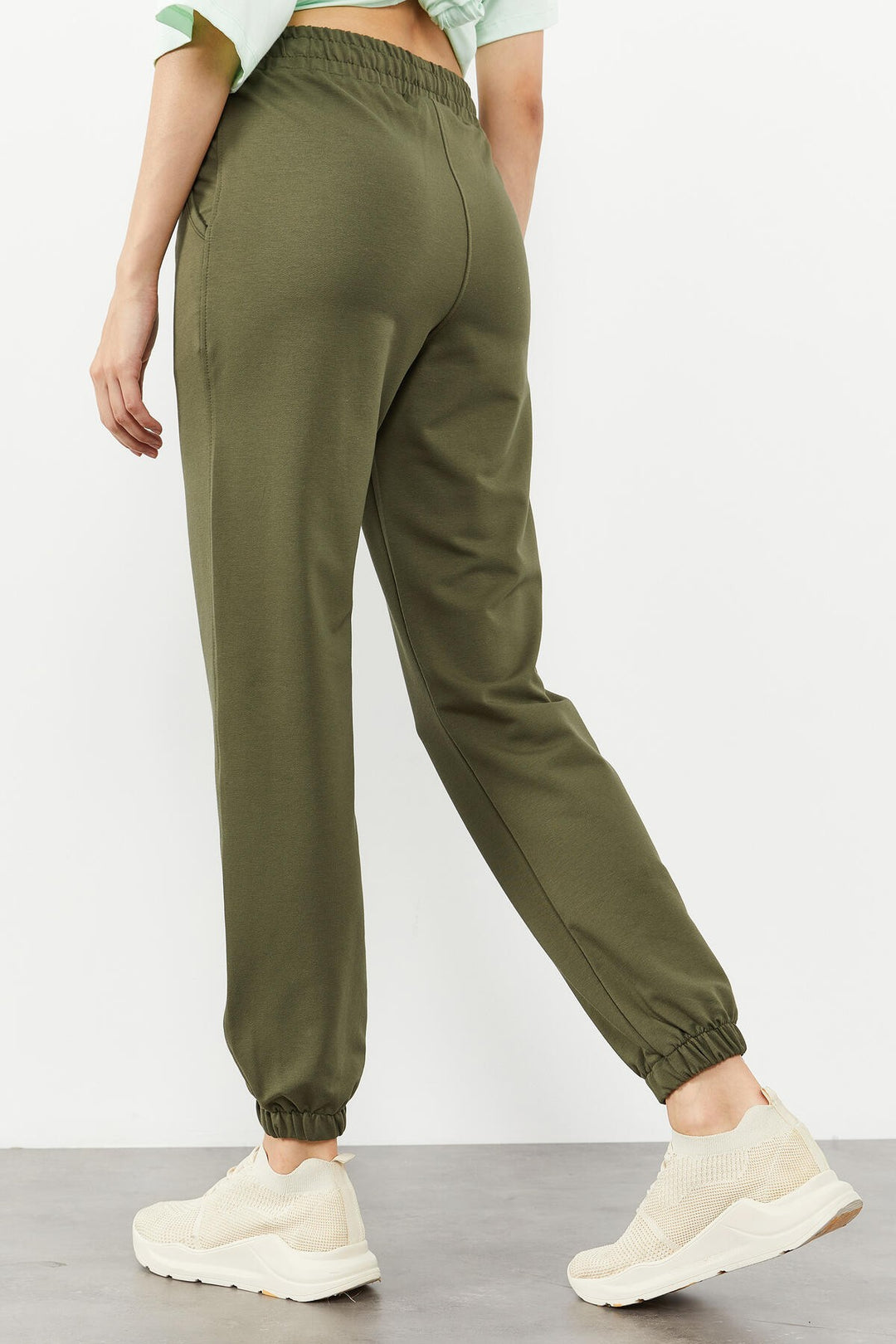 TMY High Waist Comfort Fit Elastic Cuff Women's Sweatpants with Pocket - 94583 - Grevenbroich