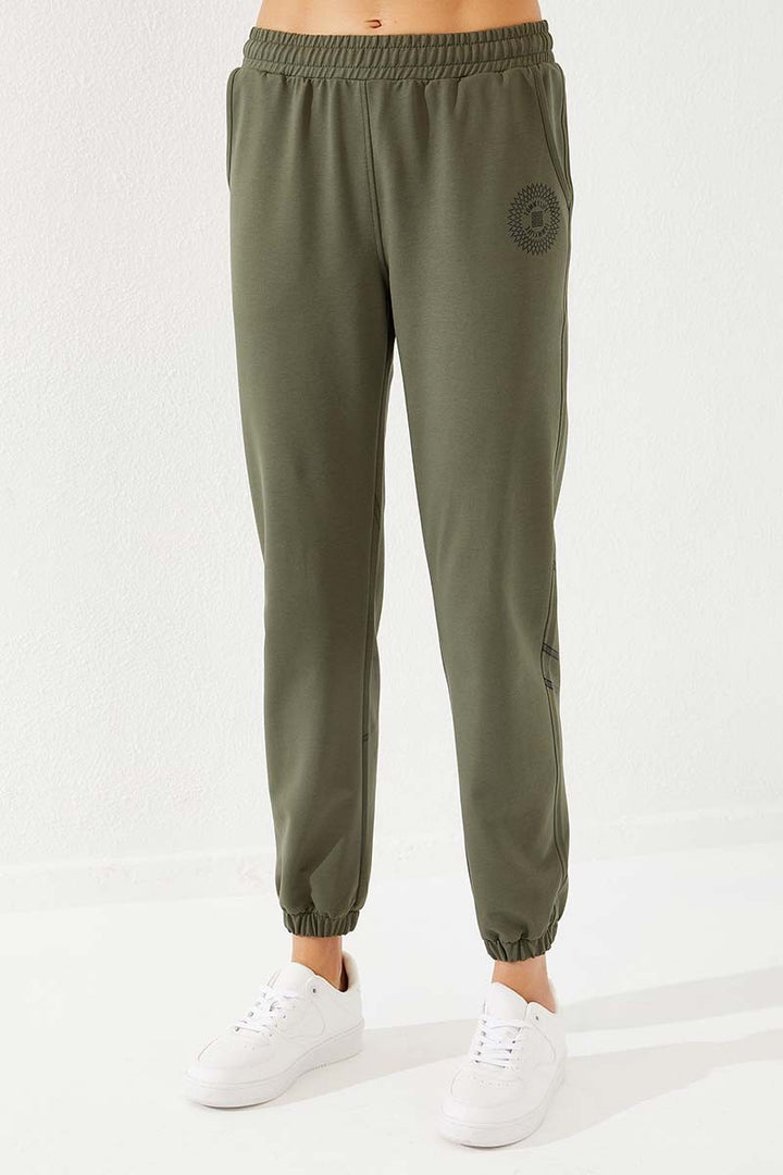 TMY Haki Line Printed Comfortable Fit Elastic Cuff Women's Sweatpants - 94585 - Jocotepec