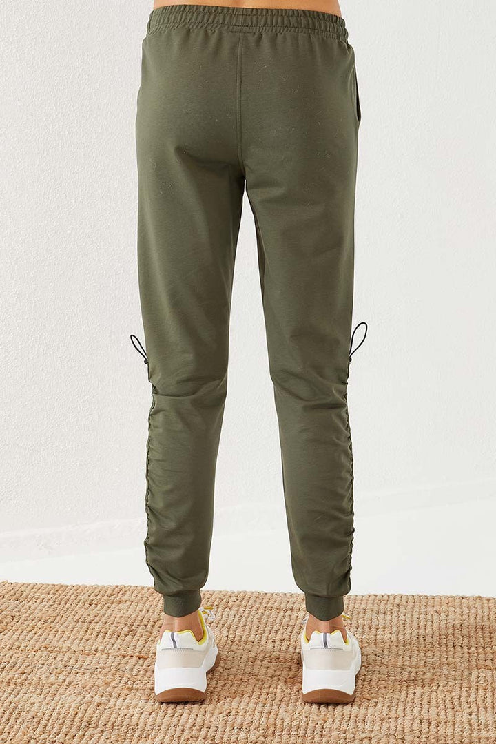 TMY Haki Extra Detailed Comfortable Fit Cuffed Women's Sweatpants - 94587 - Des Moines